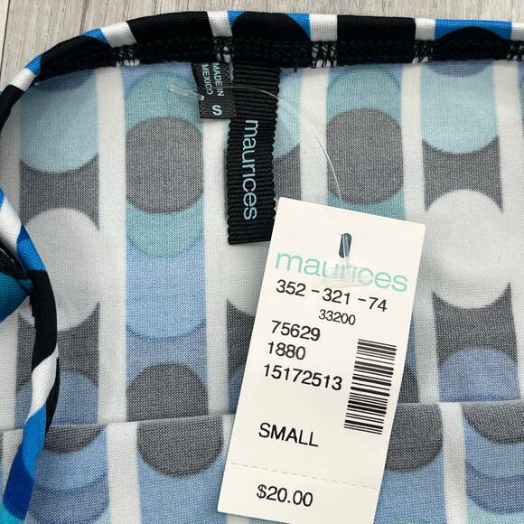 Maurices Blue Lace Stretch Bubble Y2K Silky Geometric Retro Tank Top Cami Small - Picture 7 of 9